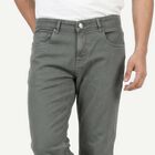 Men's Grey Straight Fit Solid Jeans, Light Grey, small