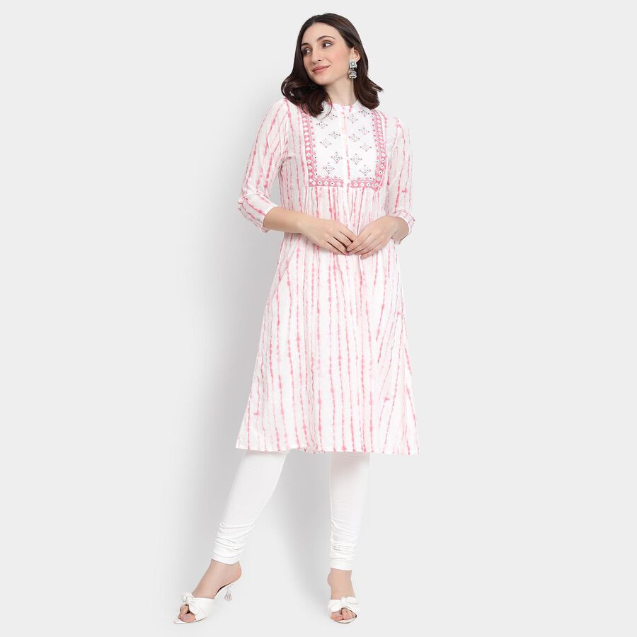 Ladies' 100% Cotton Kurta , गुलाबी, large image number null