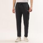 Men's Charcoal Grey Regular Fit Side-Striped Track Pants, Dark Grey, small