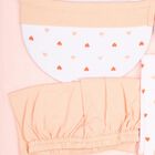 Infants' 100% Cotton Gift Set 5 Pc&nbsp;Gift&nbsp;Set&nbsp;(Top, Shorts, Sheet, Cap, Bib), Peach, small