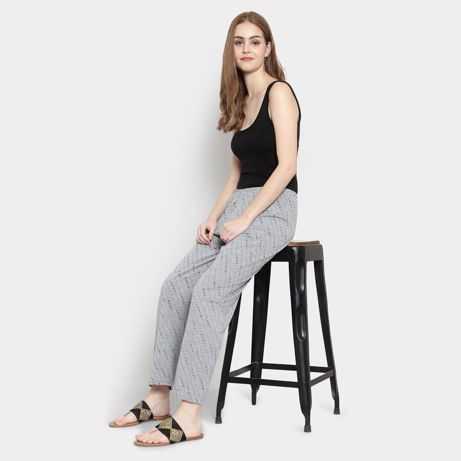 Printed Full Length Pyjama, Light Grey, large image number null