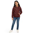 Girls Deep Maroon Hooded Casual Sweatshirt, वाइन, small image number null