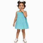 Girls' 100% Cotton Frock, Aqua, small image number null