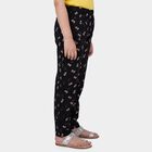 Girls Black Regular Fit Solid Pyjama, काला, small