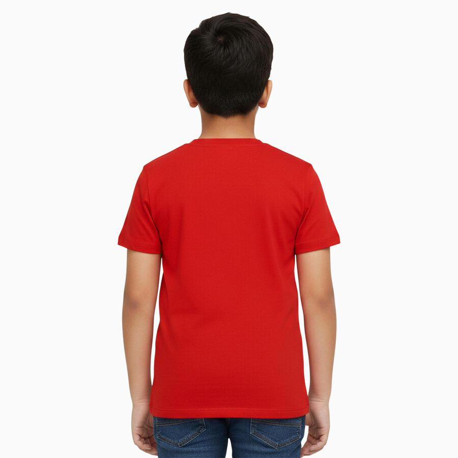 Boys' Half Sleeves T-Shirt, लाल, large image number null