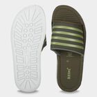 Men's Olive Green Slip-On Slide Sandals, ओलिव, small