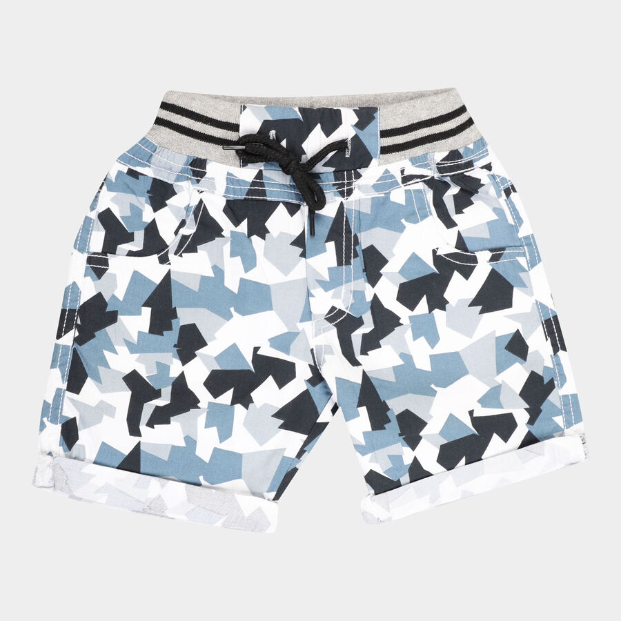 Boys Cotton All Over Print Bermuda, सफ़ेद, large image number null