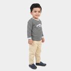 Infants' Blue 100% Cotton Round Neck Striped Baba Suit, रॉयल ब्लू, small