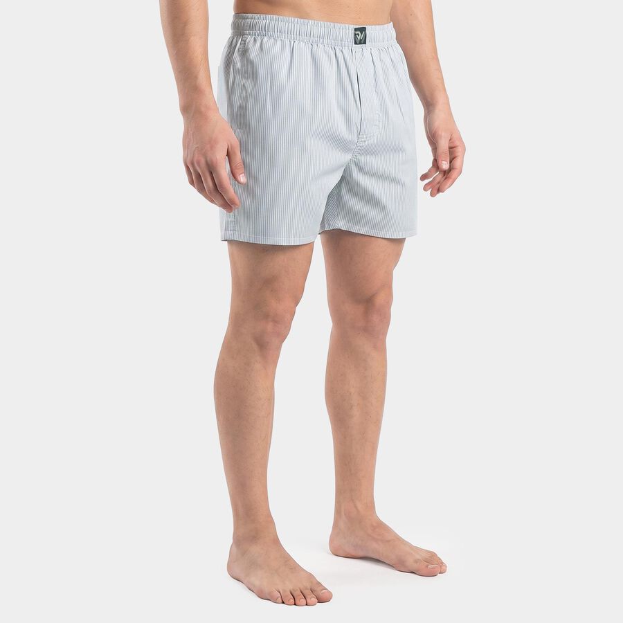 Men's Grey Classic Fit Boxers, हल्का ग्रे, large