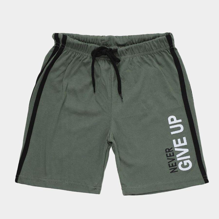 Boys' Light Green Regular Fit Drawstring Bermuda Shorts, हल्का हरा, large