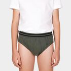 Boys Olive Green Regular Fit Briefs, ओलिव, small