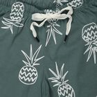 Boys Olive Green Regular Fit Printed Elastic Waist Bermuda Shorts, ओलिव, small
