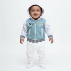 Infants Light Blue Hooded Casual Sweatshirt, टील ब्लू, small image number null
