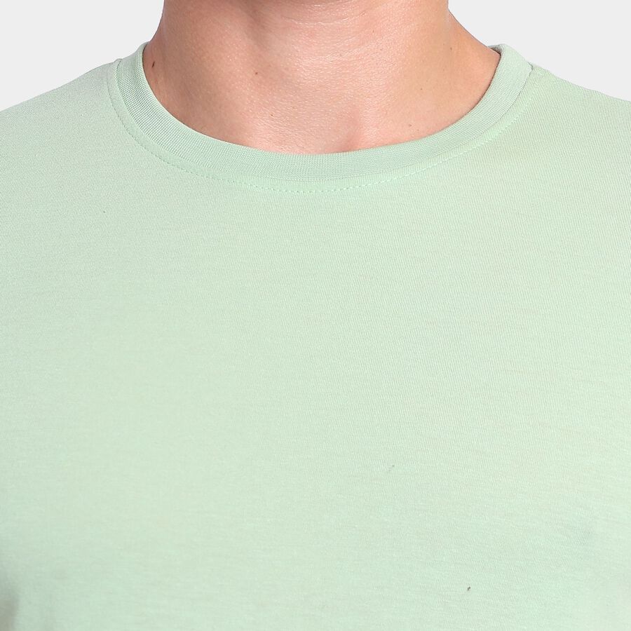Men's Round Neck Half Sleeves T-Shirt, Light Green, large image number null