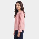 Girls Pink Round Neck Regular Top, गुलाबी, small
