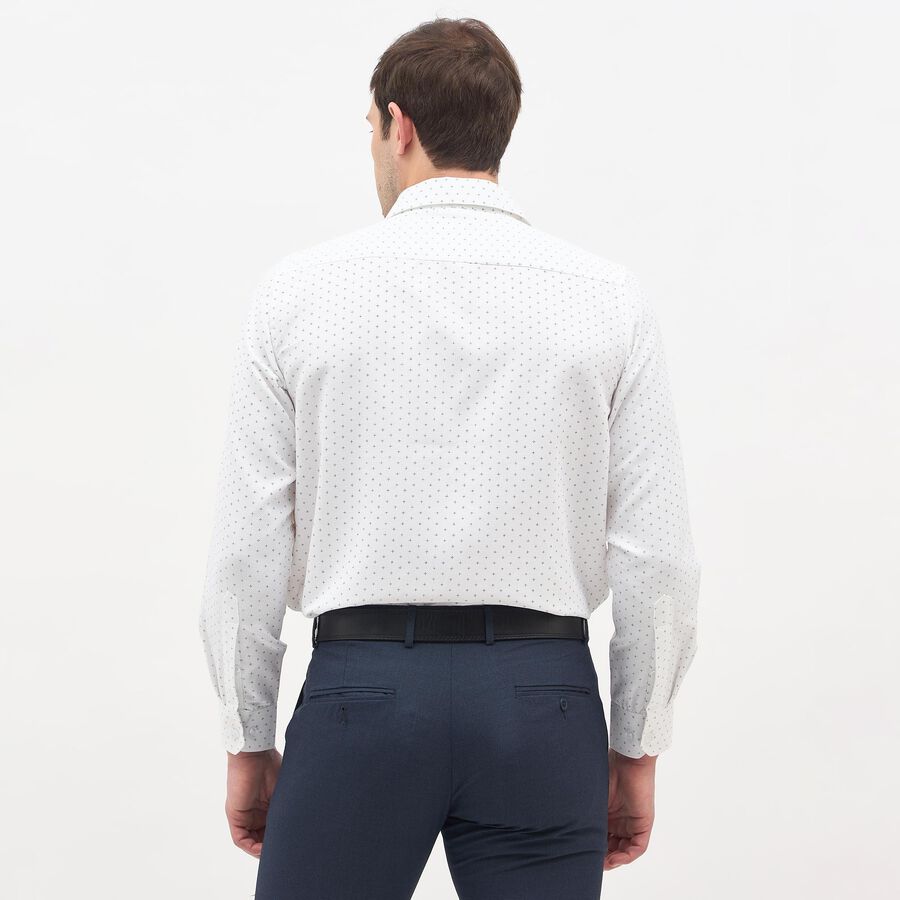 Men's Bright White Classic Collar Formal Shirt, Dark Blue, large image number null