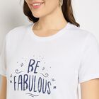 Ladies' Round Neck T-Shirt, सफ़ेद, small image number null