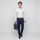 Men's Navy Blue Spread Collar Slim Fit Formal Shirt, नेवी ब्लू, small
