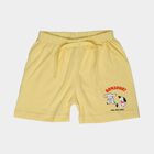 Infants' Yellow Regular Fit Cat Print Cotton Half Pant, Yellow, small