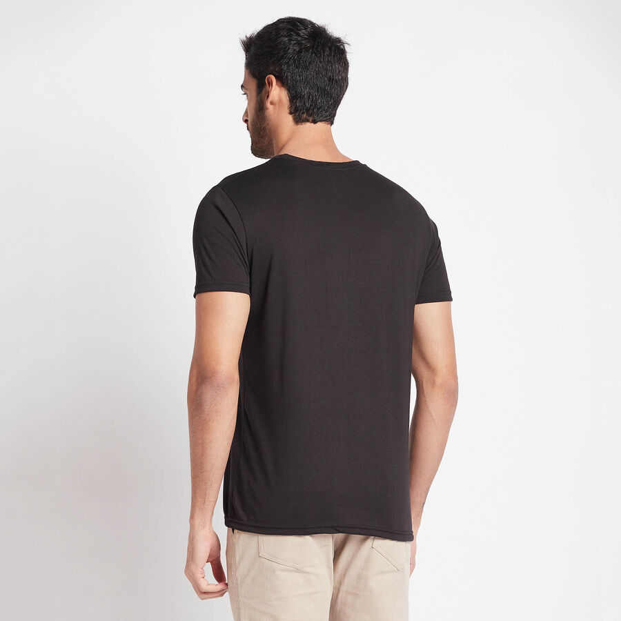 Round Neck T-Shirt, Black, large image number null