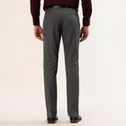 Men's Grey Slim Fit Flat-Front Formal Trousers, हल्का ग्रे, small