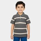 Boys Mid Blue Polo Neck Casual T-Shirt, मध्यम नीला, small