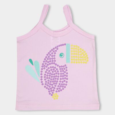 Infants' Soft Pink Cotton Round Neck Sleeveless Vest
