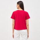 Women's Vibrant Red Cotton Round Neck Printed T-Shirt, Fuchsia, small image number null
