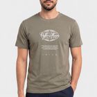Men's Olive Green Round Neck Graphic Print T-Shirt, Light Green, small