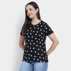 Cotton Round Neck T-Shirt, Black, small image number null