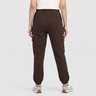 Women's Brown Jogger Fit Cargo Track Pants, भूरा, small