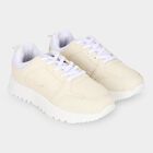 Women's Beige Lace-Up Sneakers, Beige, small