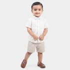 Infants' White 100% Cotton Round Neck Baba Suit, Off White, small