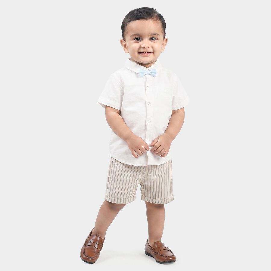 Infants' White 100% Cotton Round Neck Baba Suit, Off White, large