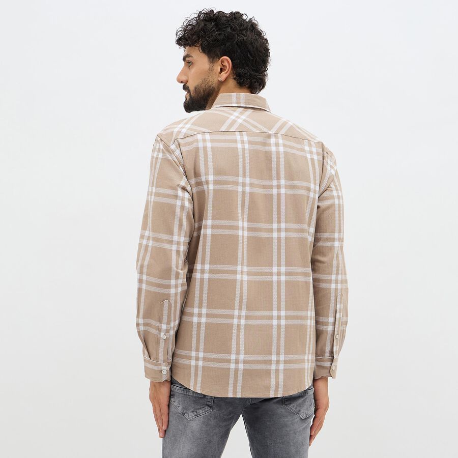 Men's 100% Cotton Casual Shirt, Brown, large image number null