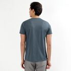 Men's Midnight Blue Crew Neck Athleisure Drifit T-Shirt, मध्यम नीला, small