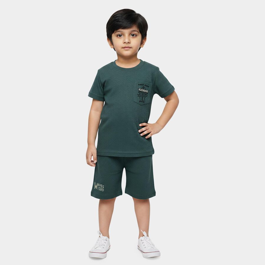 Boys' Knit Baba Suit, Teal Blue, large