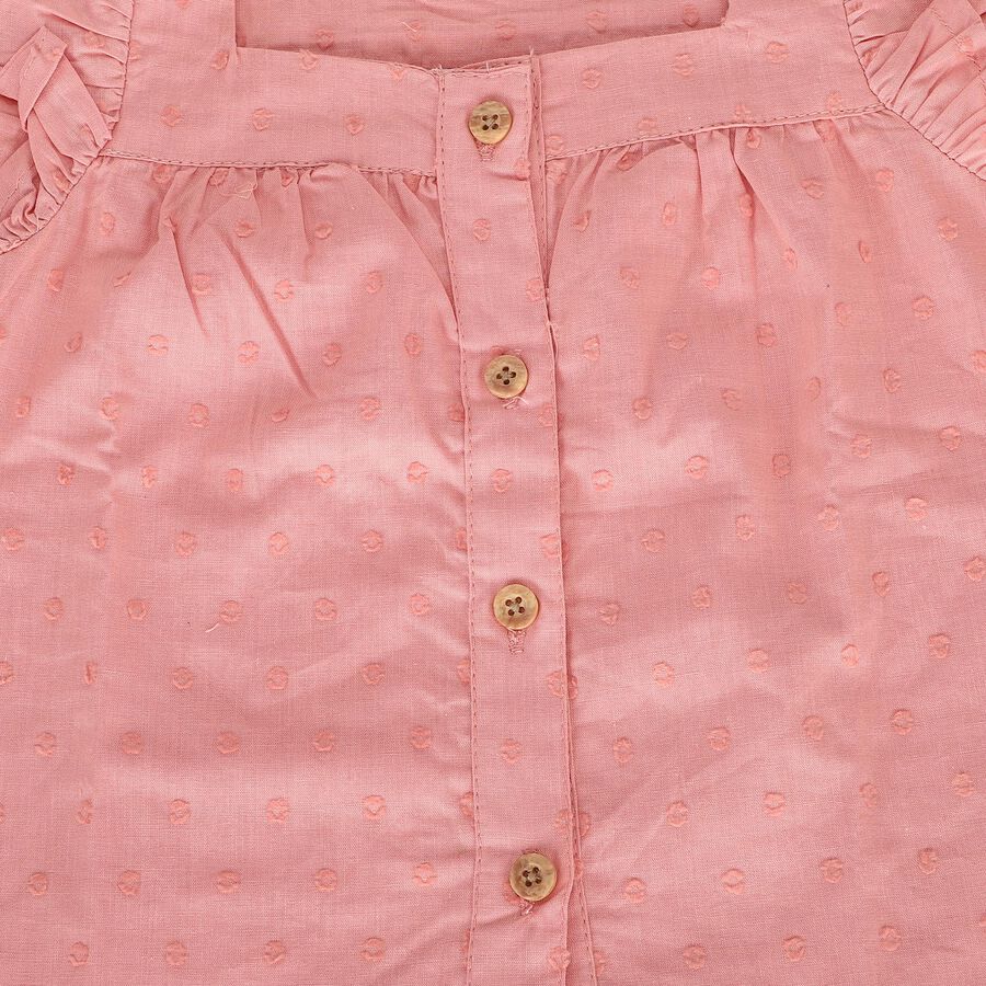 Infants Pink Cotton Square Neck Short Set Upper and Bottom Set, Light Pink, large