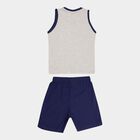 Boys Cotton Baba Suit, Melange Light Grey, small image number null