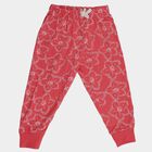 Girls Coral Regular Fit Floral Printed Pyjama, मूँगा (कोरल), small