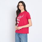Ladies' Round Neck T-Shirt, Fuchsia, small