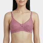 Women's Light Pink Cotton Round Neck Classic Bra, Light Pink, small