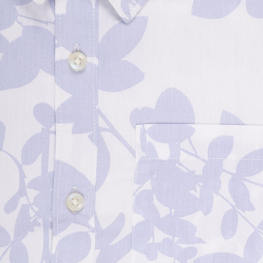 Boys Light Blue and White Cotton Half Sleeve Regular Collar Casual Shirt, Light Blue, large image number null