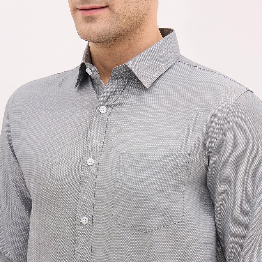 Men's Deep Grey Regular Collar Formal Shirt, Dark Grey, large image number null