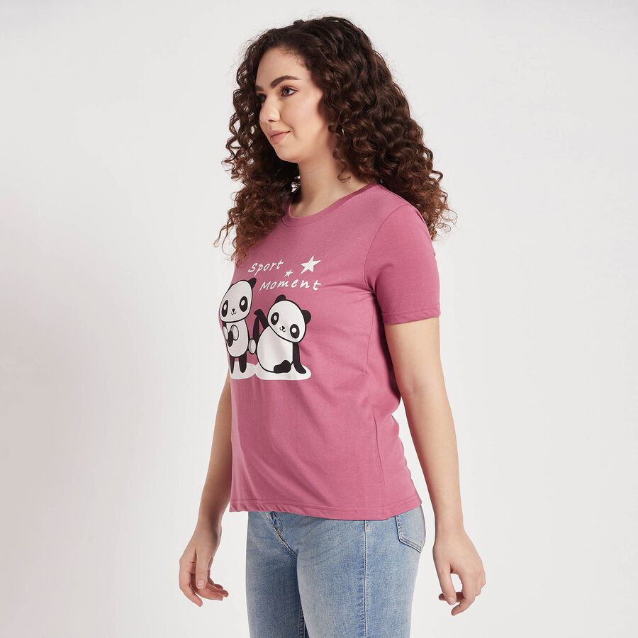 Round Neck T-Shirt, Purple, large image number null