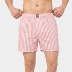 Men's Pink Relaxed Fit Striped Boxers, Light Pink, small
