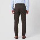 Men's Dark Grey Slim Fit Flat-Front Trousers, Dark Grey, small