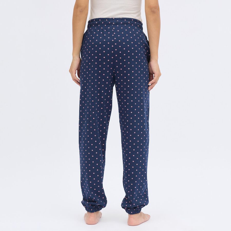 Women's Dark Navy Blue Star Printed Elastic Waist Pyjama, नेवी ब्लू, large image number null