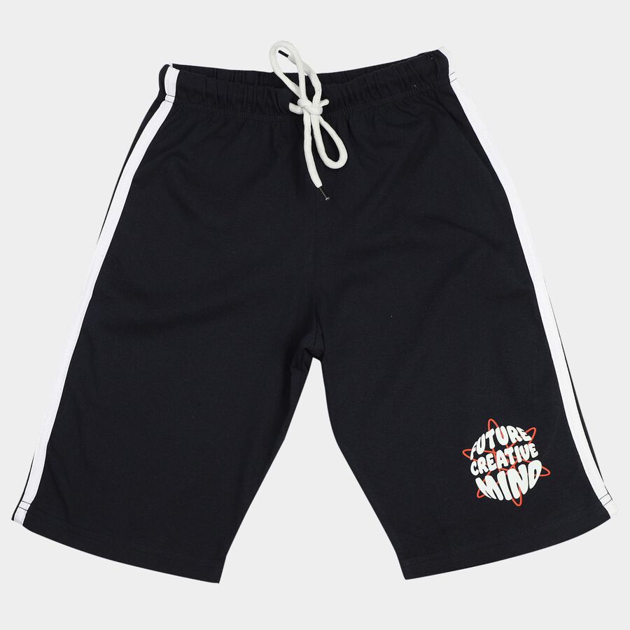 Boys' Navy Blue Regular Fit Casual Jamaican Shorts, Navy Blue, large