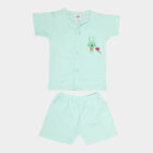 Infants Cotton Front Open Baba Suit, Light Green, small image number null